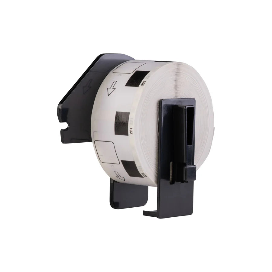 Étiquettes compatibles DK-22214, 12 mm x 30,48 m, avec support Brother, permanentes