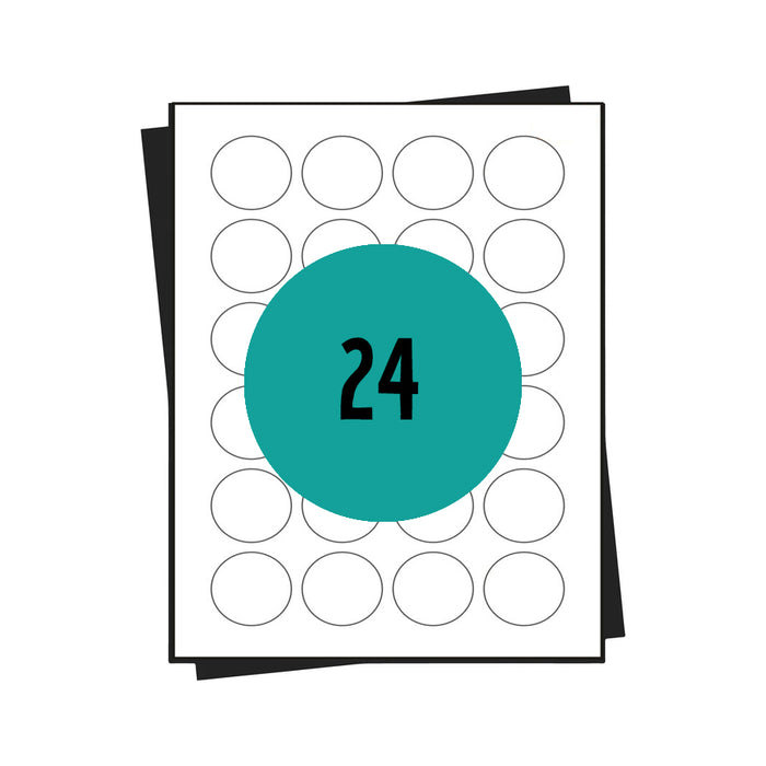 Feuilles d'autocollants A4, 24 par feuille, 70 x 36 mm, blanc, permanent - 100 feuilles