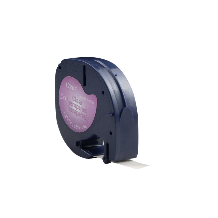 Dymo Compatible 12267 (S0721530) ruban noir sur transparent 12 mm x 4 m