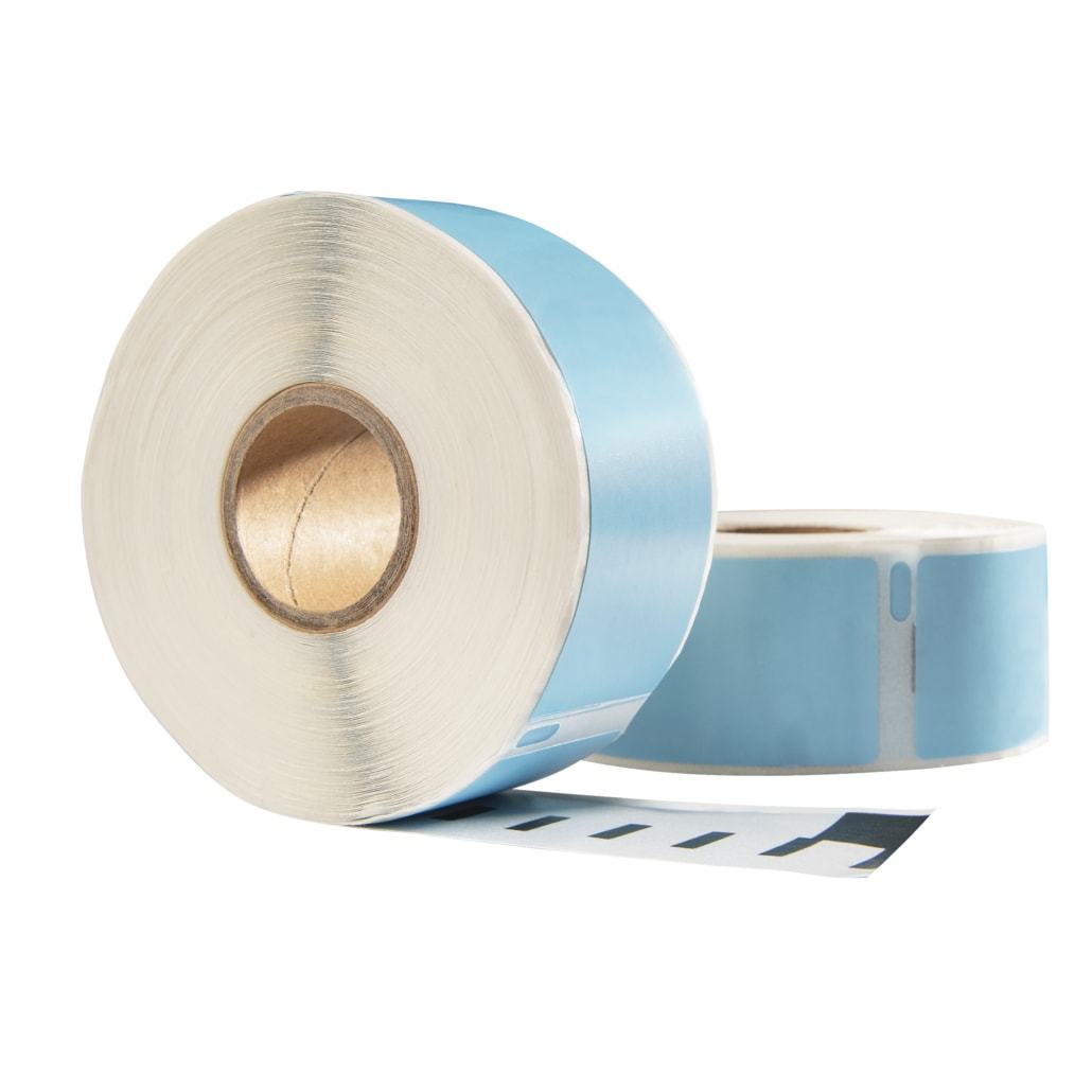 Étiquettes compatibles Dymo 99010 bleues, 89 mm x 28 mm, 260 étiquettes, permanentes