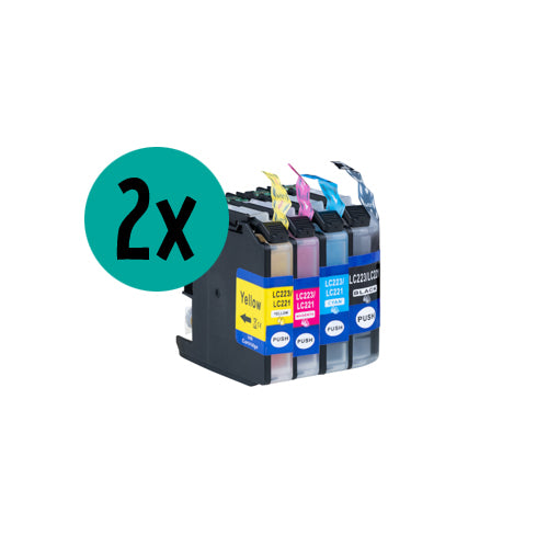 2 x cartouche d'encre XL compatible Brother LC-223 CMJN à prix réduit