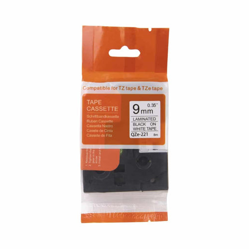 Ruban compatible Brother TZe-521 noir sur bleu 9 mm x 8 m