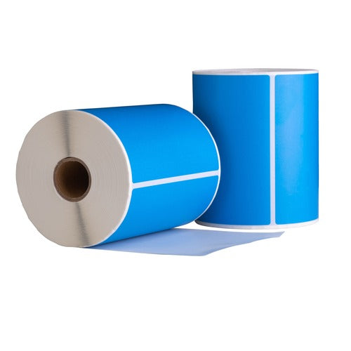 Étiquettes d'expédition Bleu, 102 mm x 150 mm, 280 étiquettes par rouleau, noyau 25 mm, Thermal ECO, permanentes